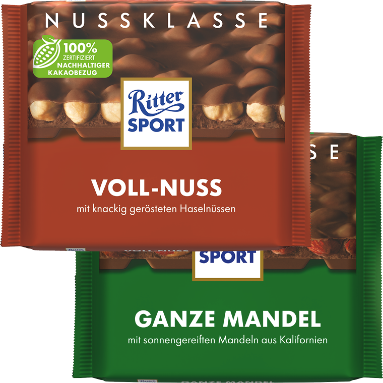 Ritter Sport Schokolade Nuss- oder Kakao-Klasse