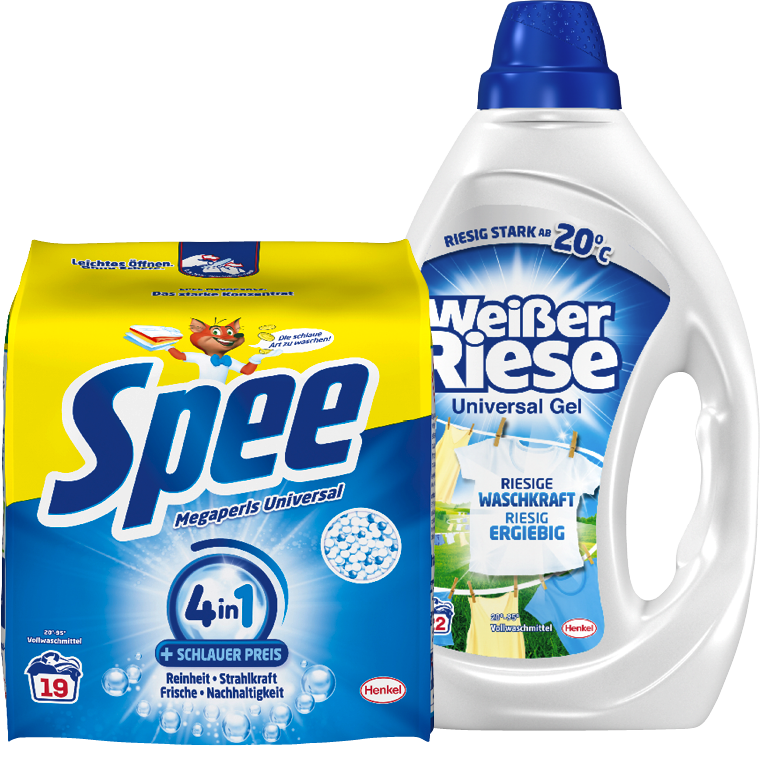 Spee oder Weißer Riese Waschmittel