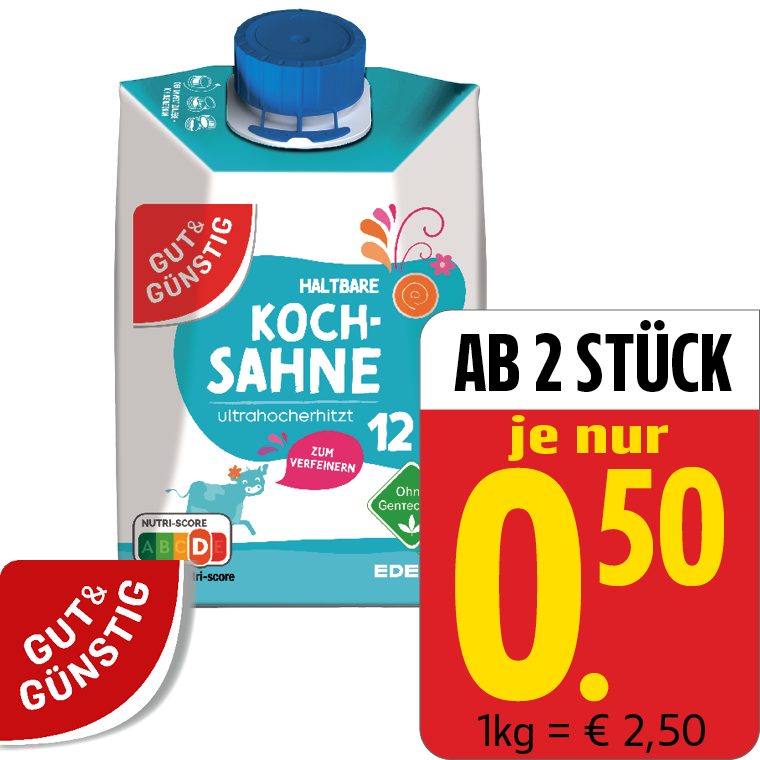 Haltbare Koch-Sahne