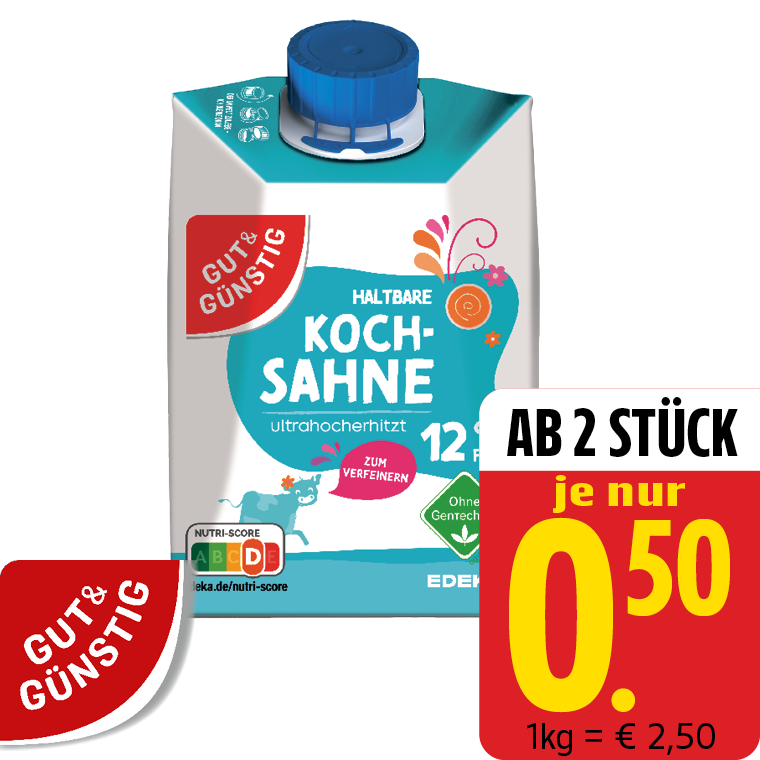 Haltbare Koch-Sahne