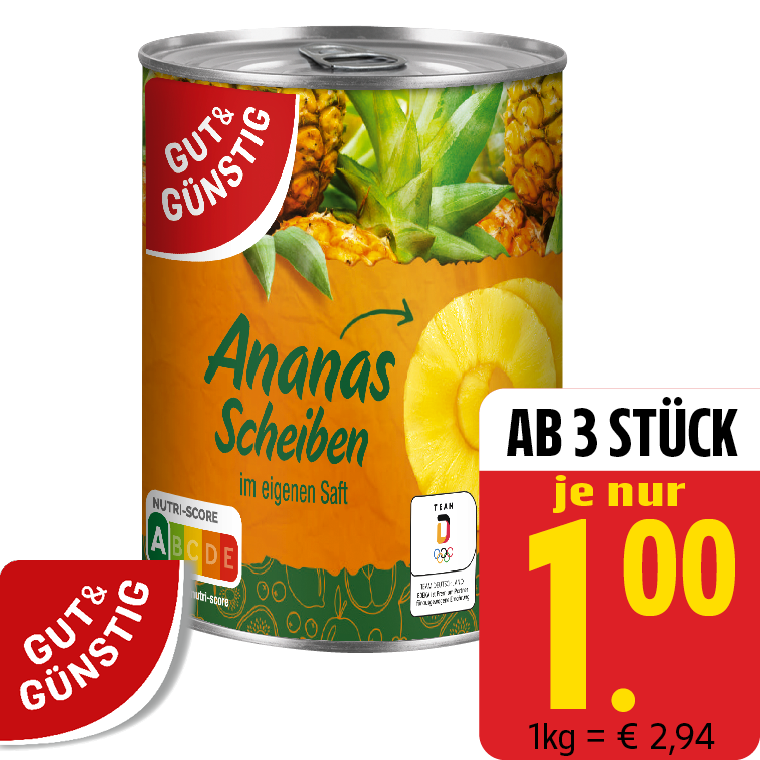 Ananas Scheiben oder Stücke