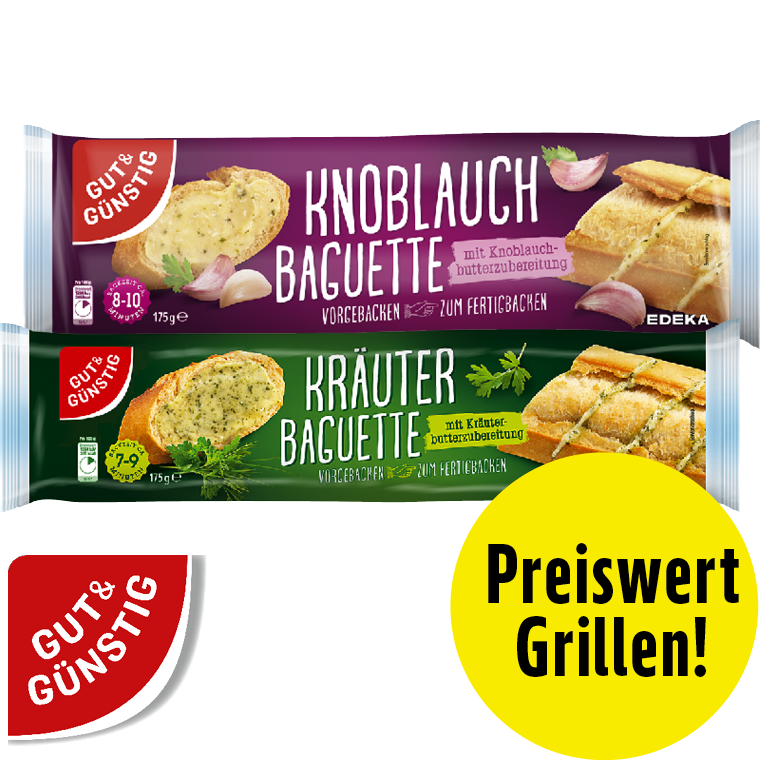 Knoblauch- oder Kräuterbaguette
