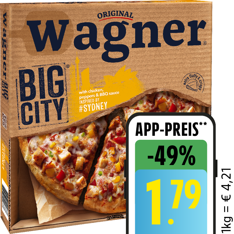 Original Wagner Big City Pizza, Die Backfrische Pizza oder Piccolinis