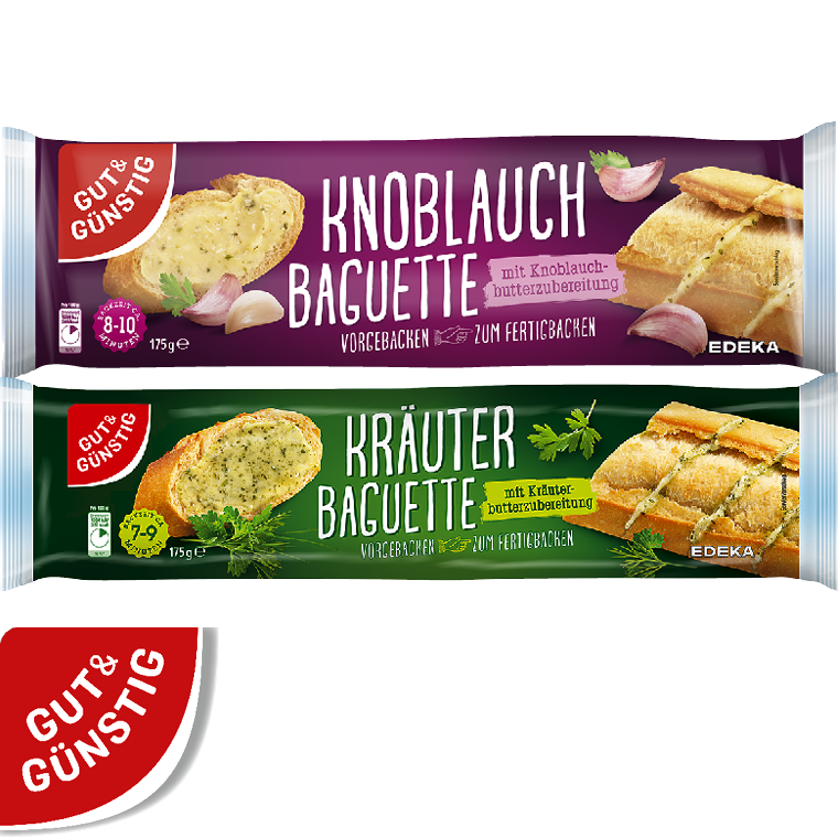 Kräuter- oder Knoblauchbaguette