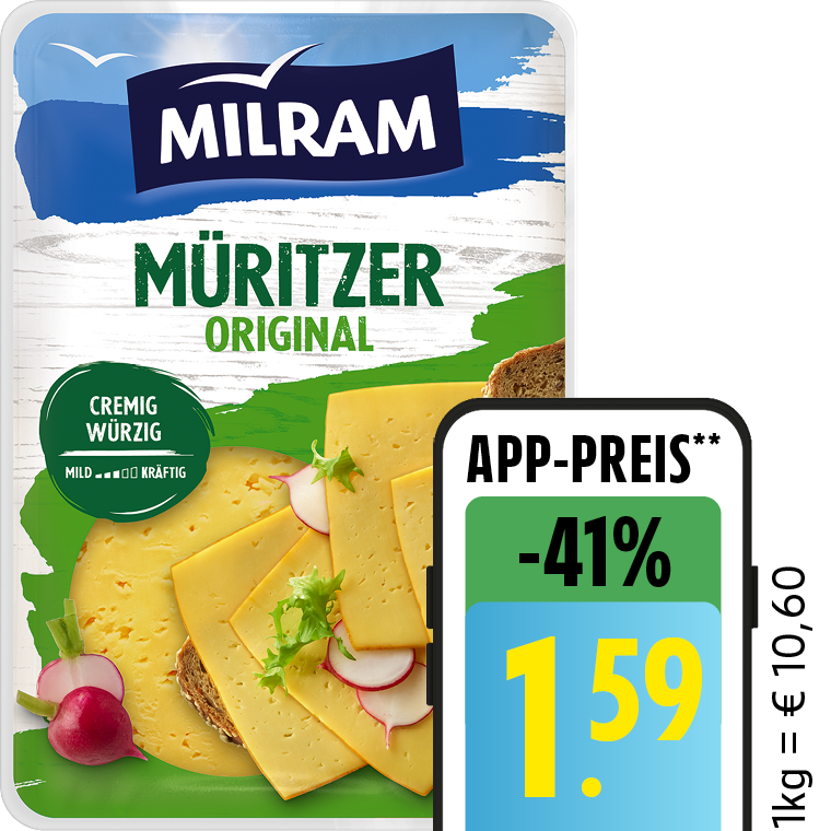Milram Käsescheiben oder Reibekäse