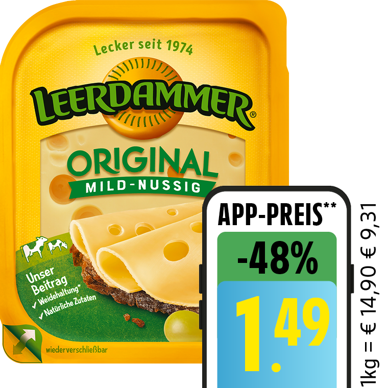 Leerdammer Scheiben oder Reibekäse