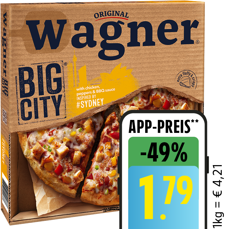 Original Wagner Big City Pizza, Die Backfrische Pizza oder Piccolinis