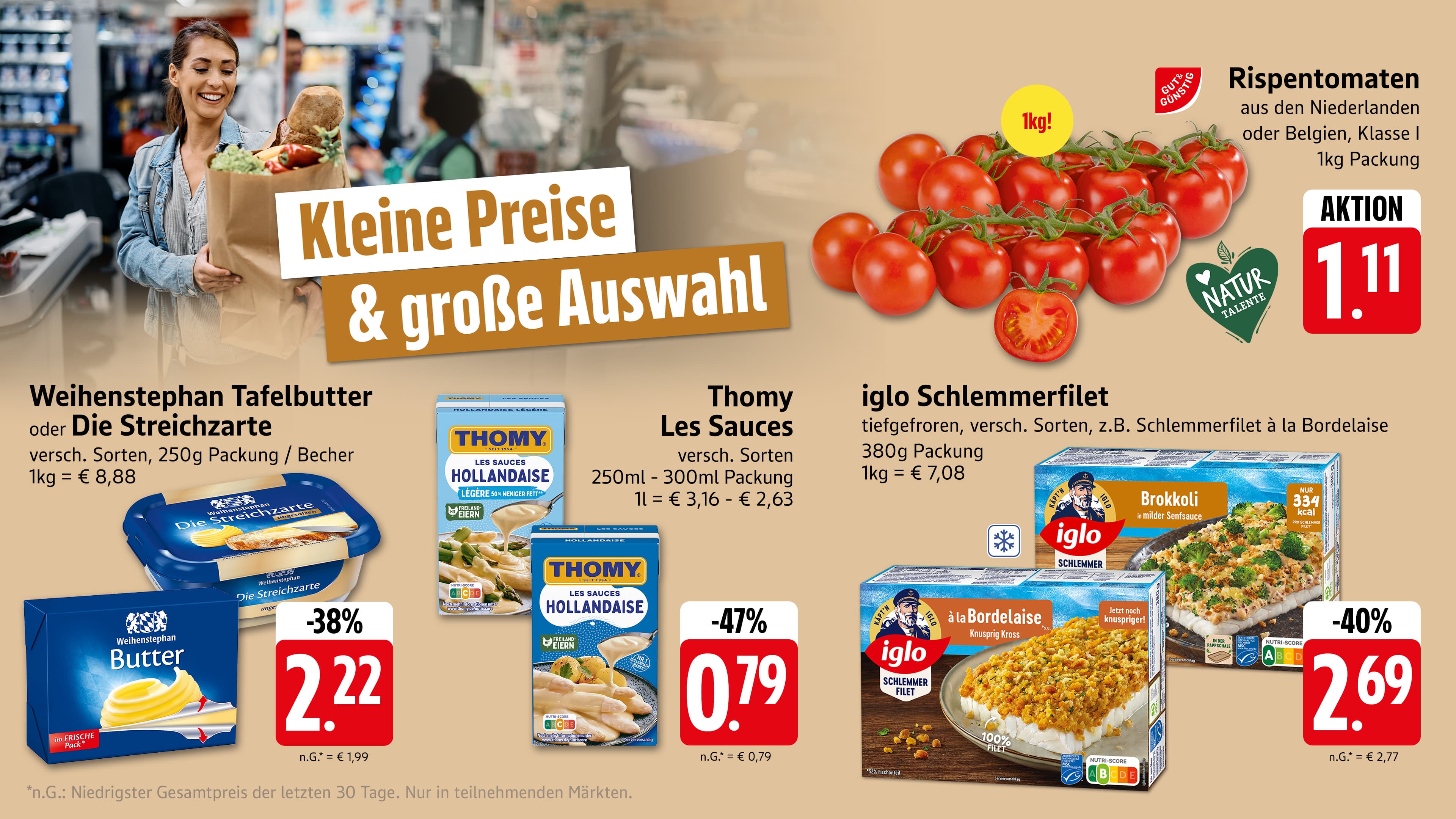 → Hier erscheint normalerweise der Teaser des Angebots-Prospektes, dieser steht aber diesmal nicht zur Verfügung. Dafür ist der verlinkte Angebots-Prospekt wieder vorhanden. Wir bitten um Verständnis. Ihr EDEKA Team