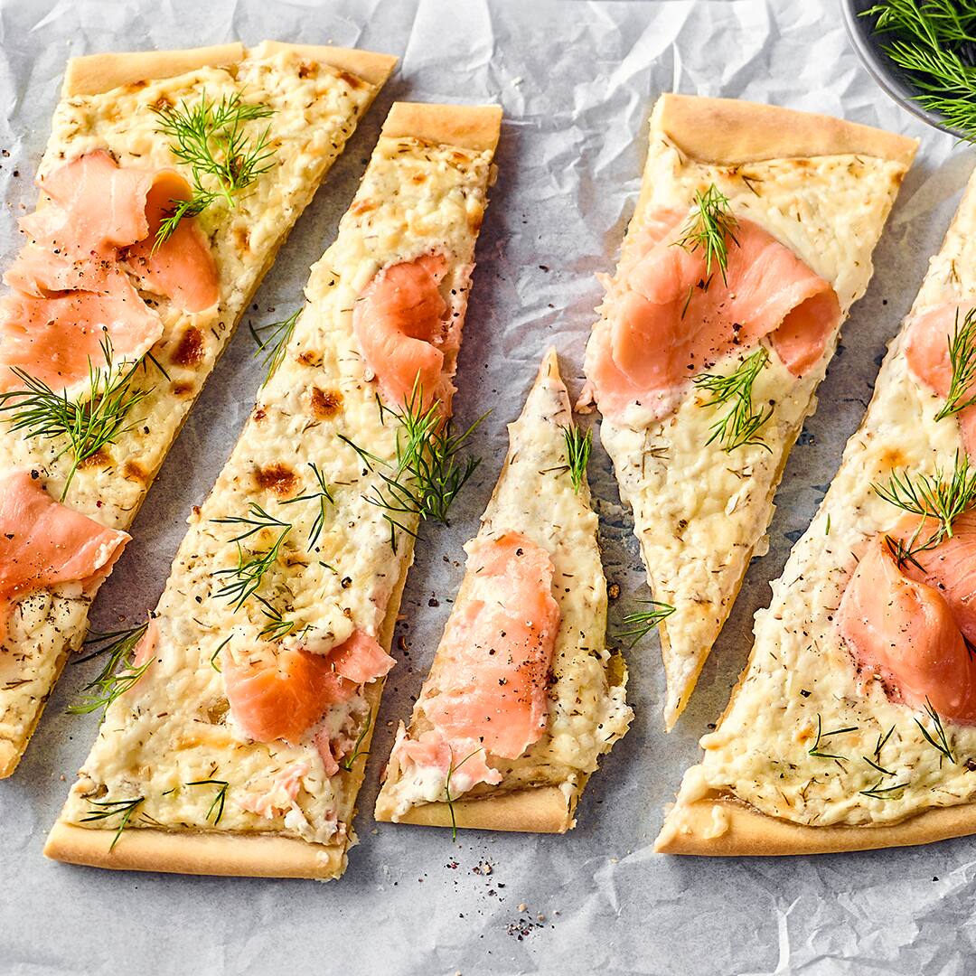 Flammkuchen mit Lachs
