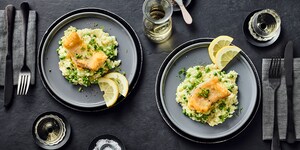 Steinbeißerfilet auf Erbsen-Risotto