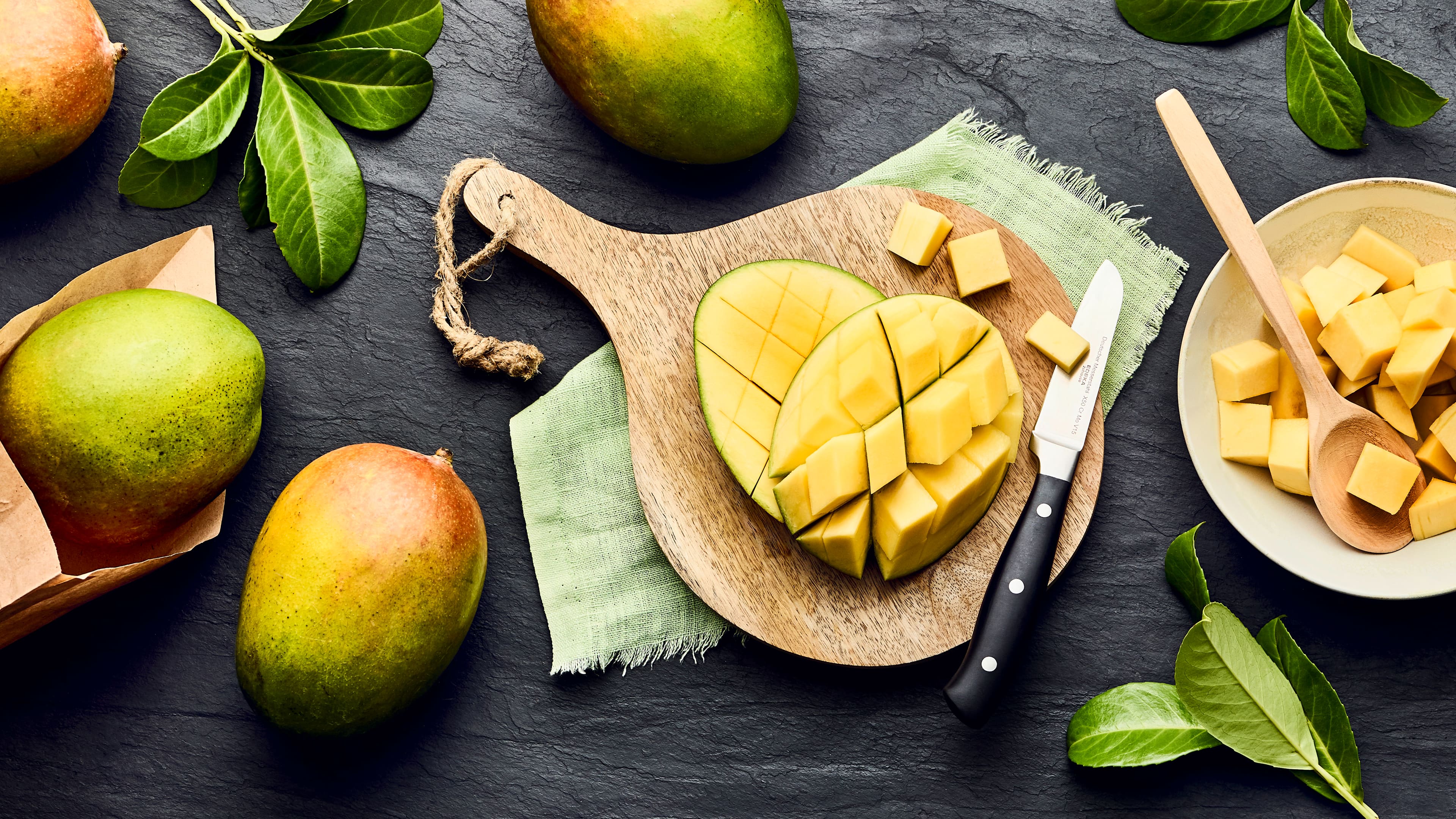 Mango schälen