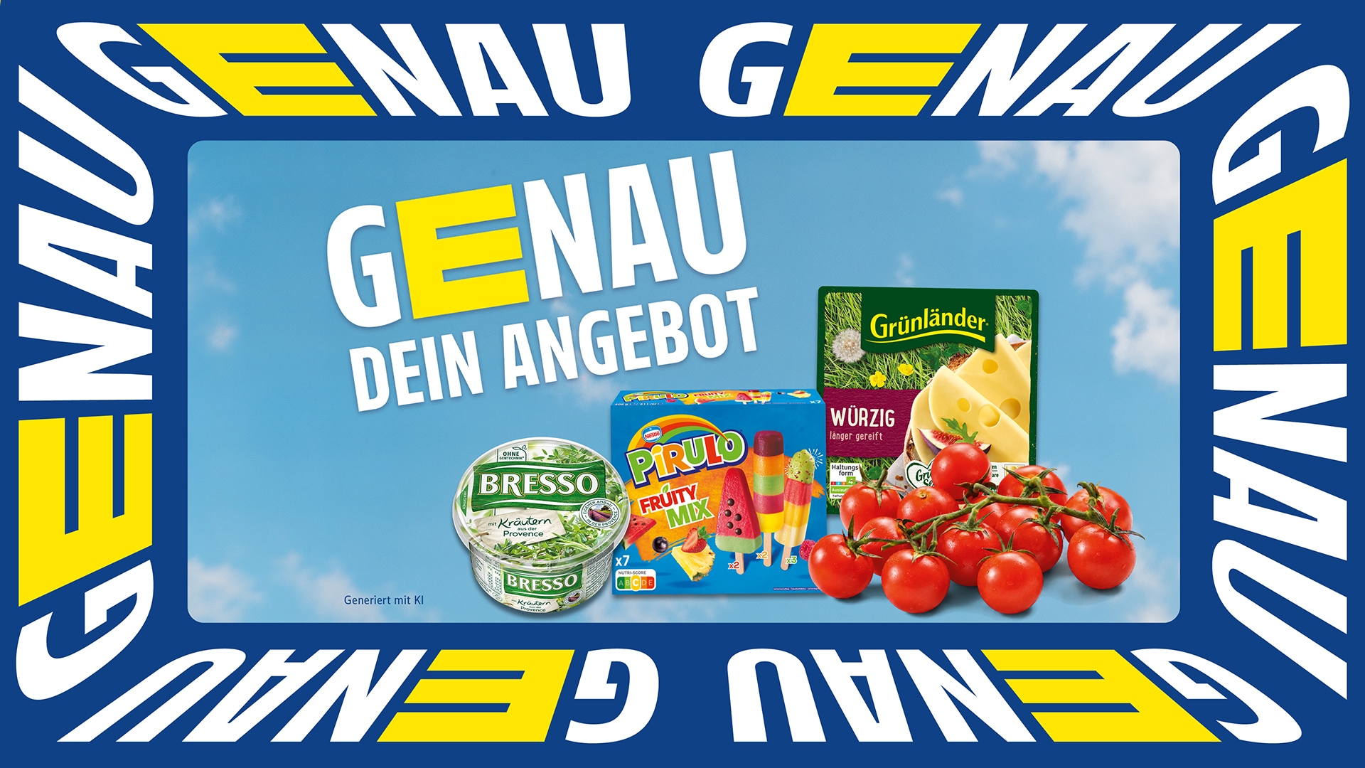 GENAU dein Angebot mit Bresso, Pirulo, Grünländer und Tomaten.