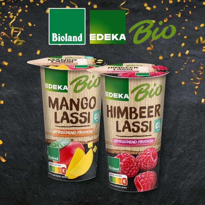 EDEKA Bio Mango Lassi und Himbeer Lassi
