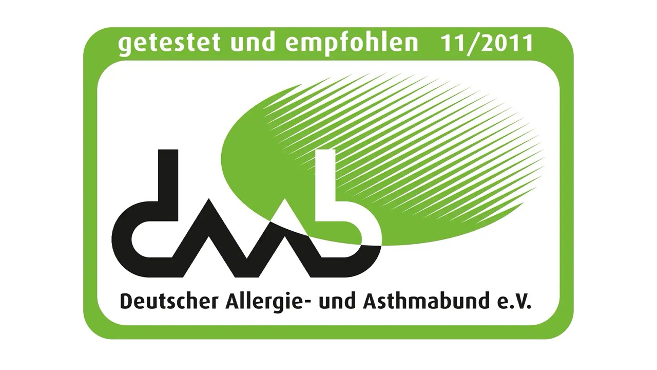 Siegel: getestet und empfohlen 11/2011 Deutscher Allergie- und Asthmabund e.V.