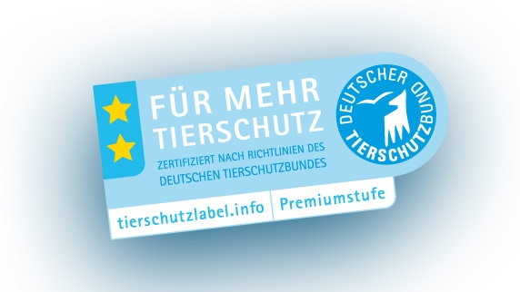 Für mehr Tierschutz zertifiziert nach Richtlinien des Deutschen Tierschutzbundes.