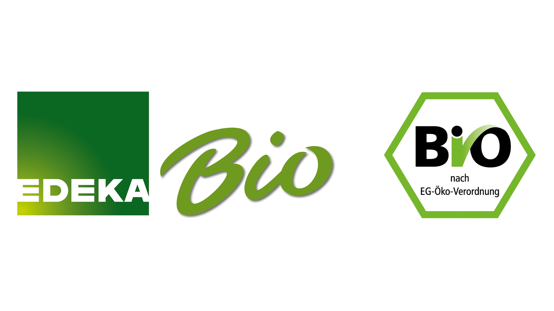 Eine Abbildung zeigt das EDEKA Bio-Logo mit EU-Bio-Siegel „nach EG-Öko-Verordnung