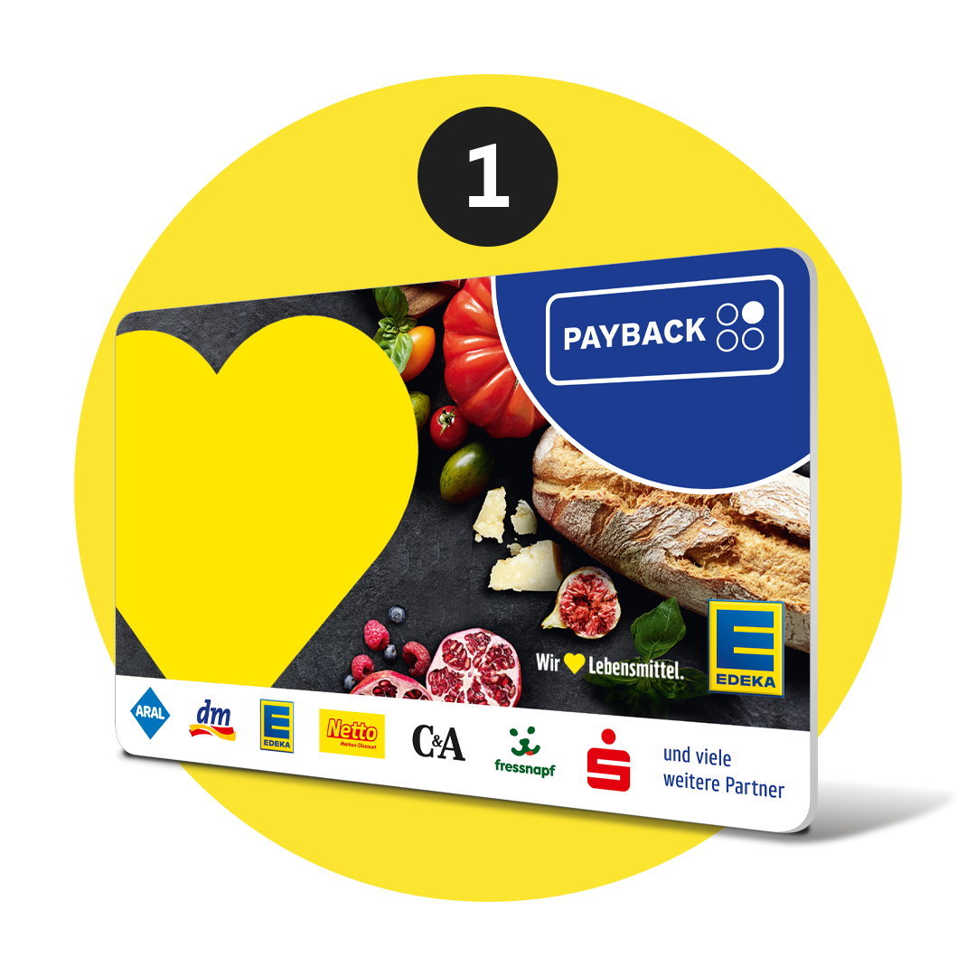 PAYBACK Karte mit EDEKA-Logo und Partnerunternehmen.