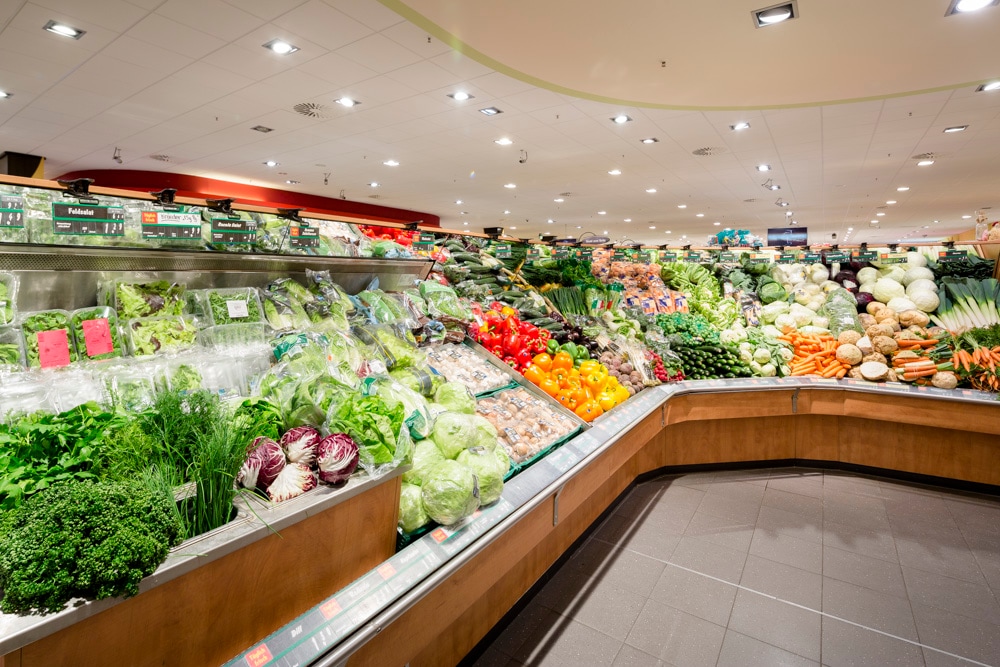 Gemüse- und Kräuterabteilung.