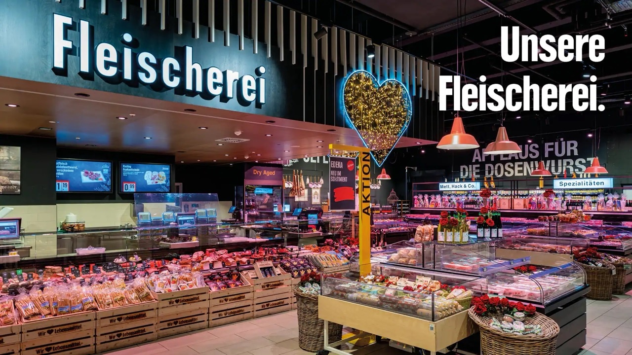 Fleischtresen im Einkaufsmarkt.