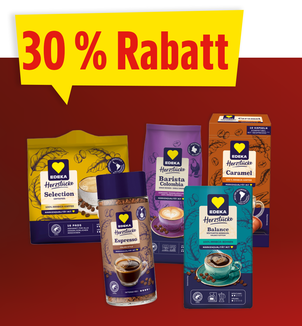 Sortimentsrabatt 0 % Herzstücke Kaffeeartikel