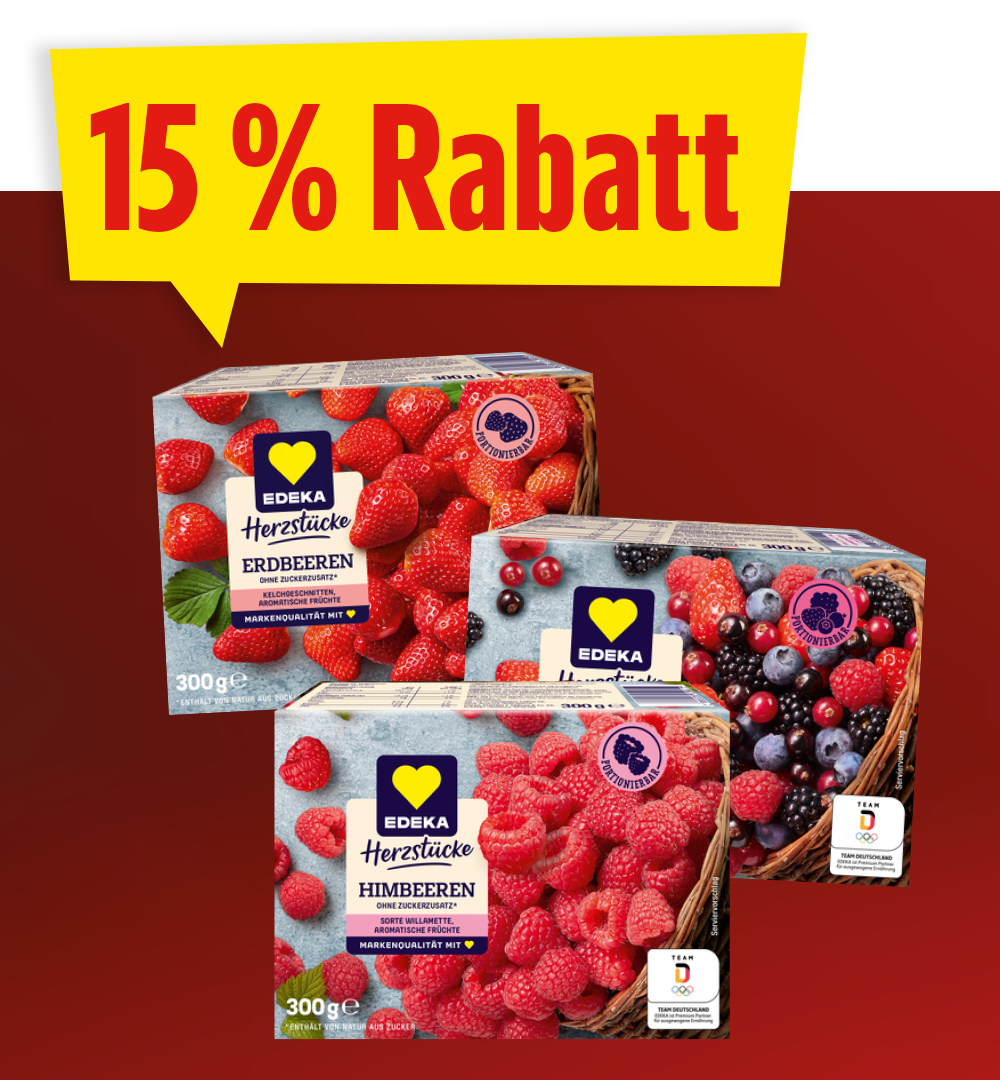 Sortimentsrabatt 15 % Herzstücke tiefgefrorene Früchte
