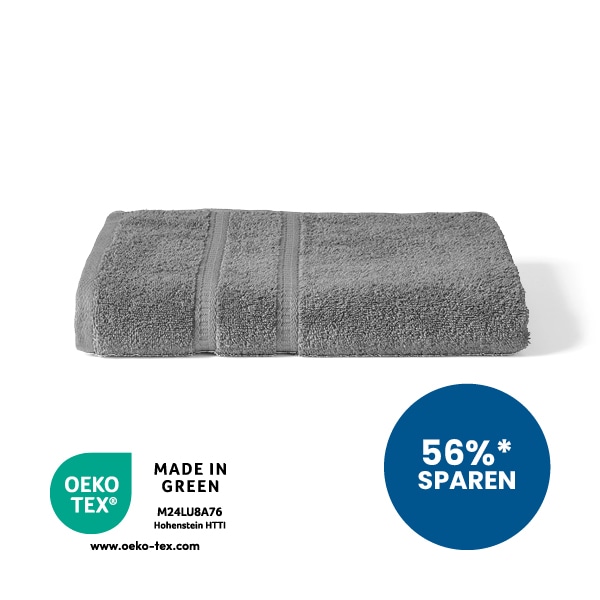 Duschtuch in anthrazit gefaltet. 56% sparen Störer