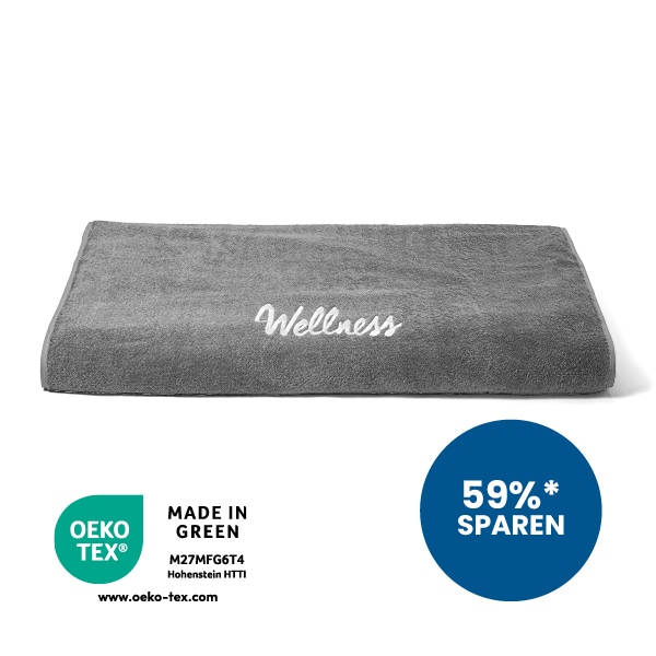 XXL Sauna Handtuch in anthrrazit gefaltet. 59% sparen Störer