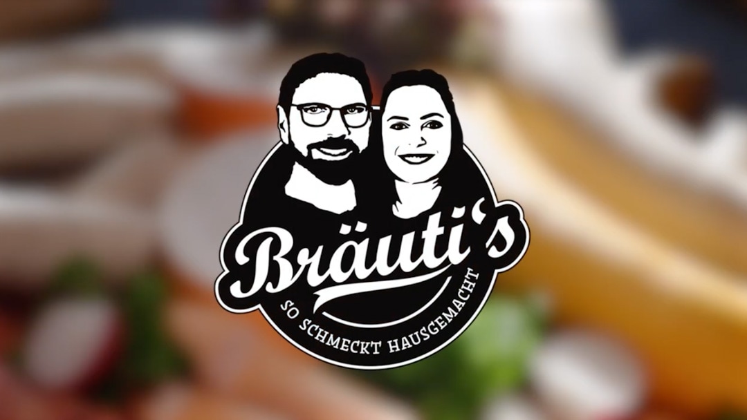 Logo der Bräutis Eigenmarke mit den beiden Kontafeien der Inhaber.