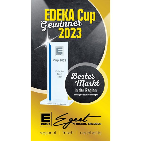 EDEKA Cup Gewinner 2023 - Bester Markt in der Region Nordbayern Sachsen-Thüringen.