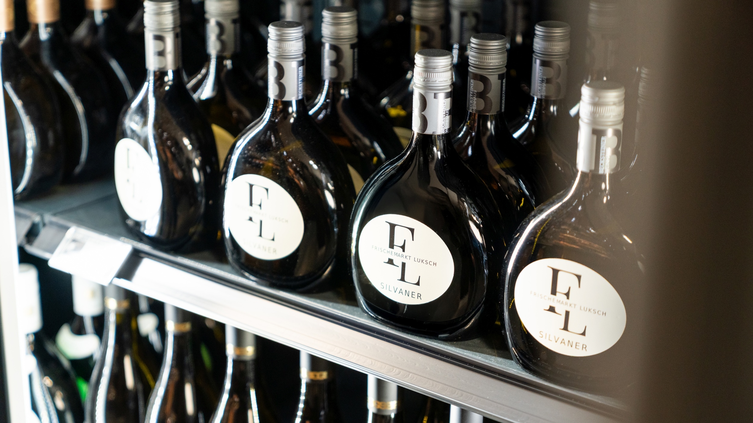 Silvaner-Weinflaschen Edeka Luksch