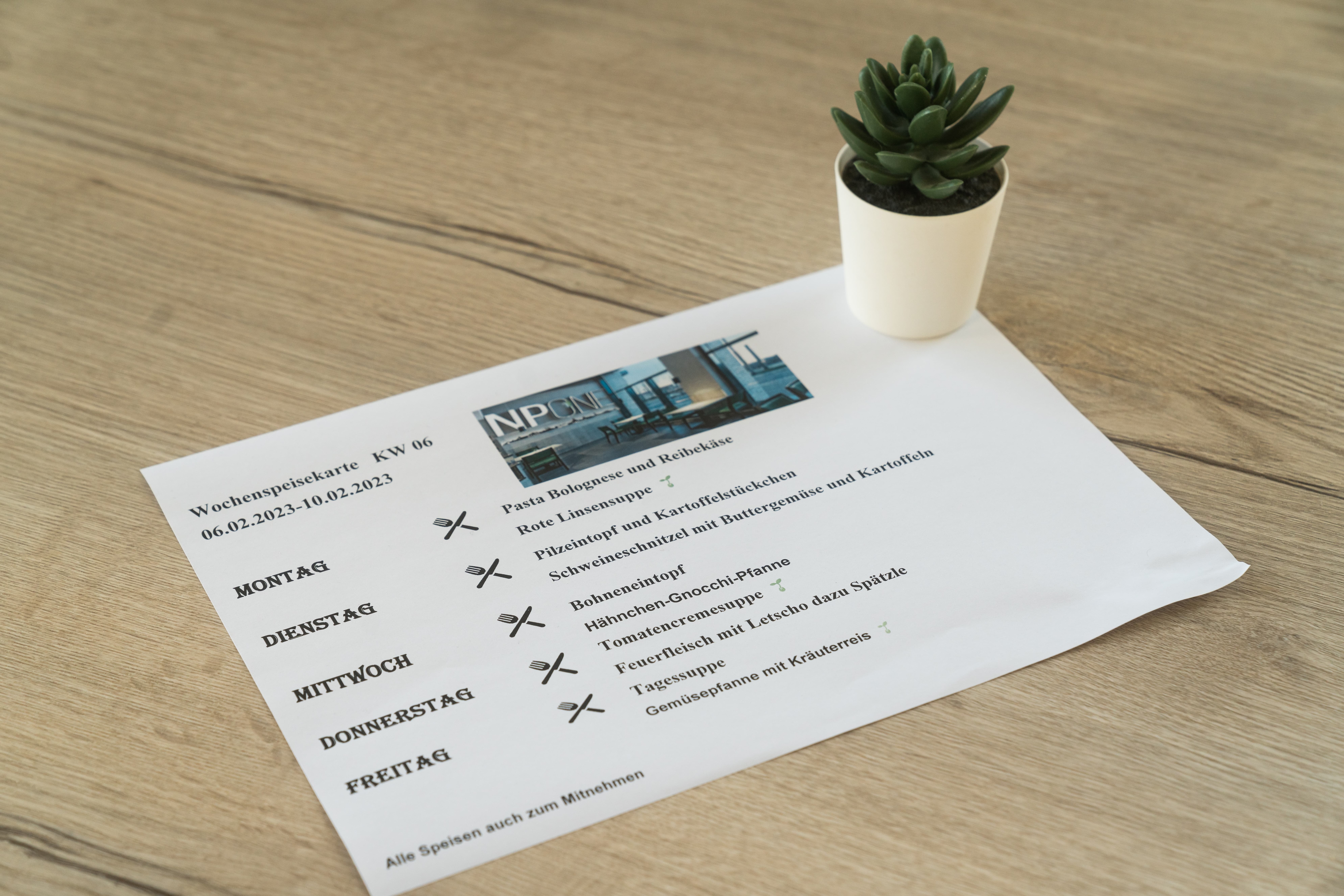 Wochenspeisekarte der KW 06 vom 06.02.2023 bis 10.02.2023.