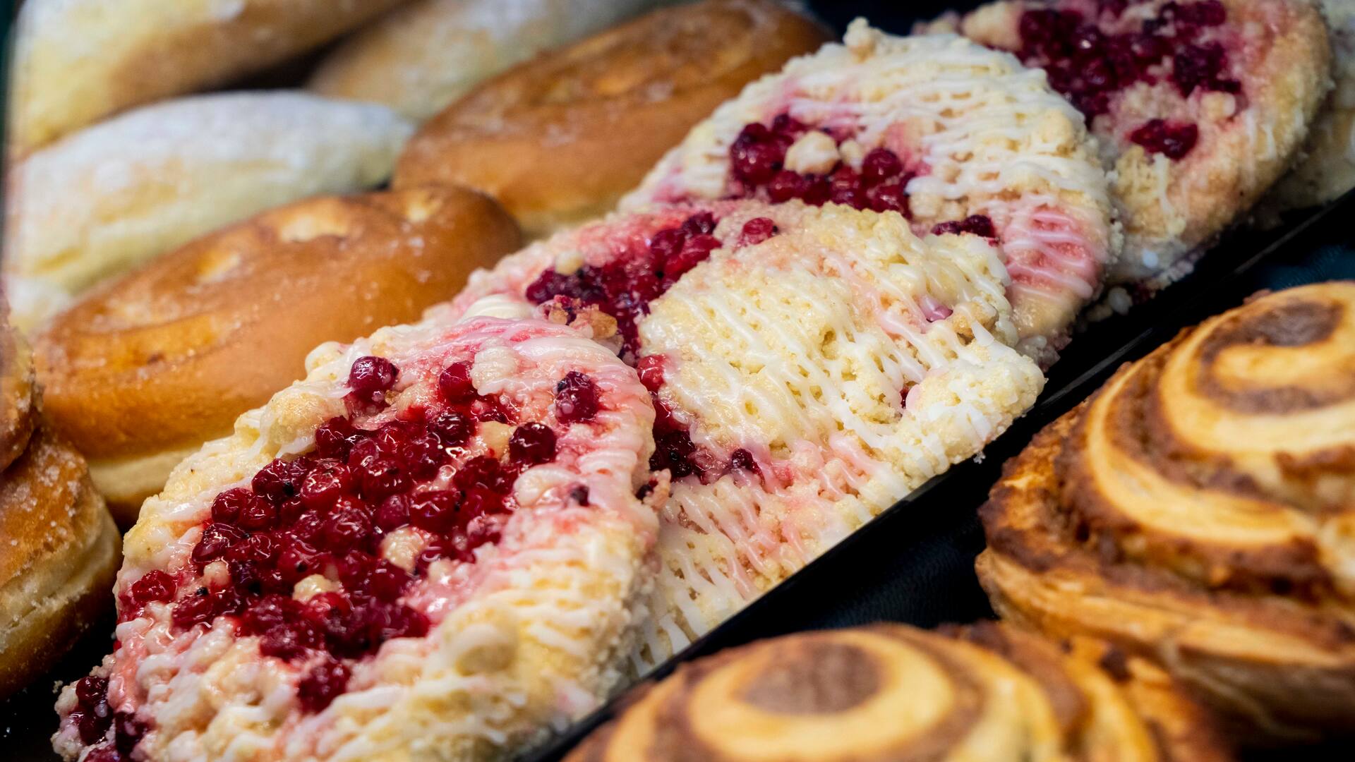 Süße Backwaren in der Nahaufnahme.