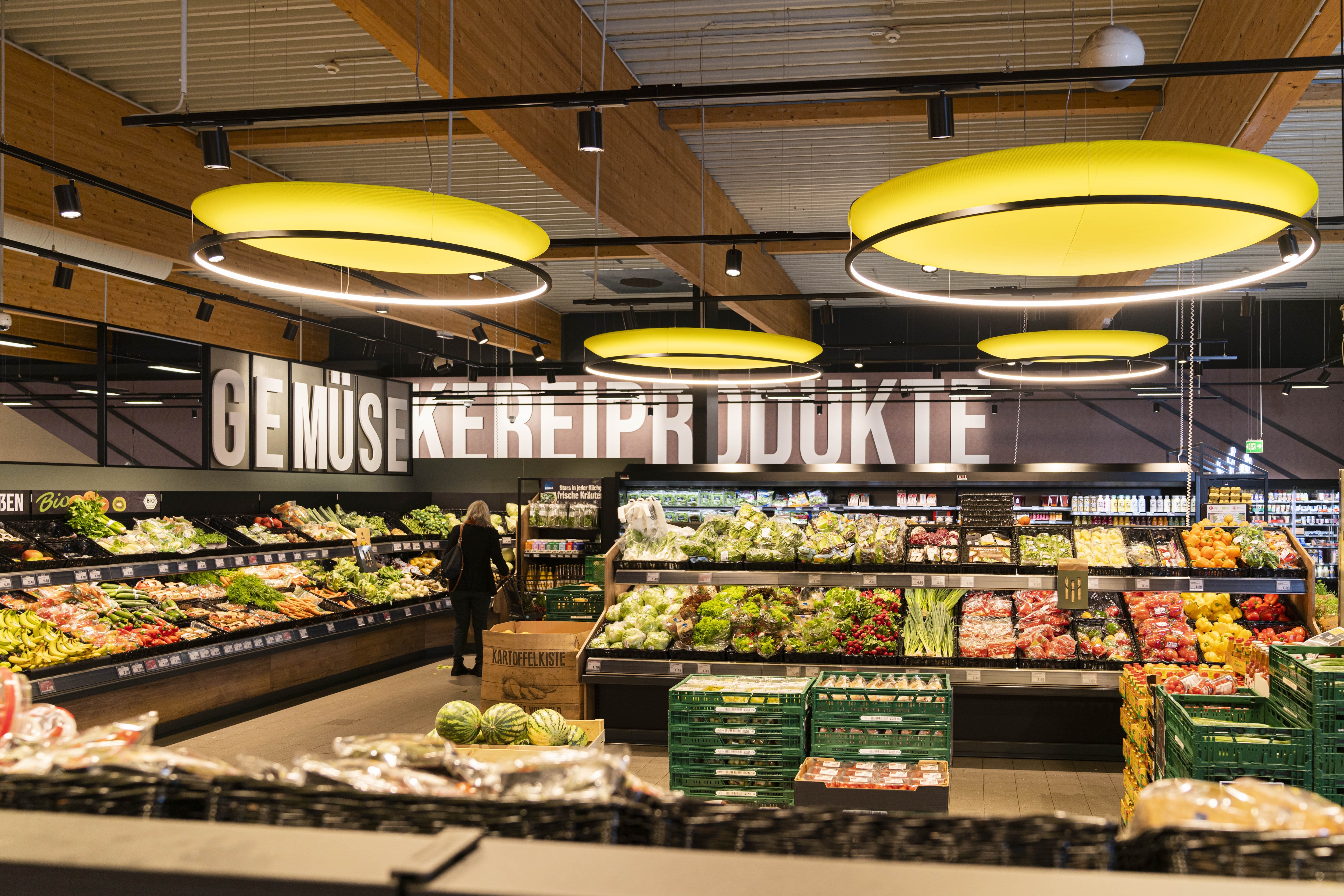 Die Gemüseabteilung aus der Totalen.