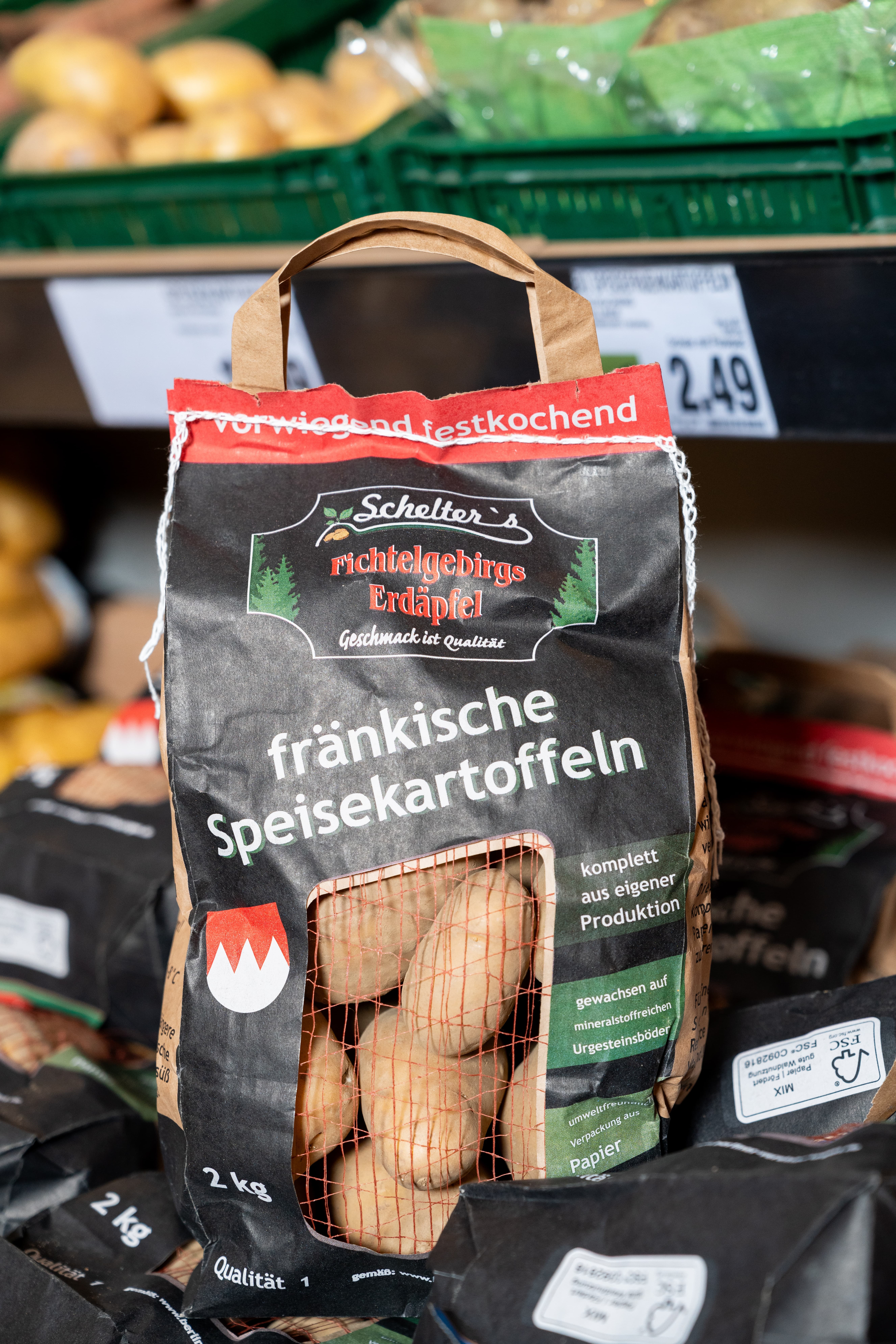 Ein Sack mit fränkischen Speisekartoffeln.