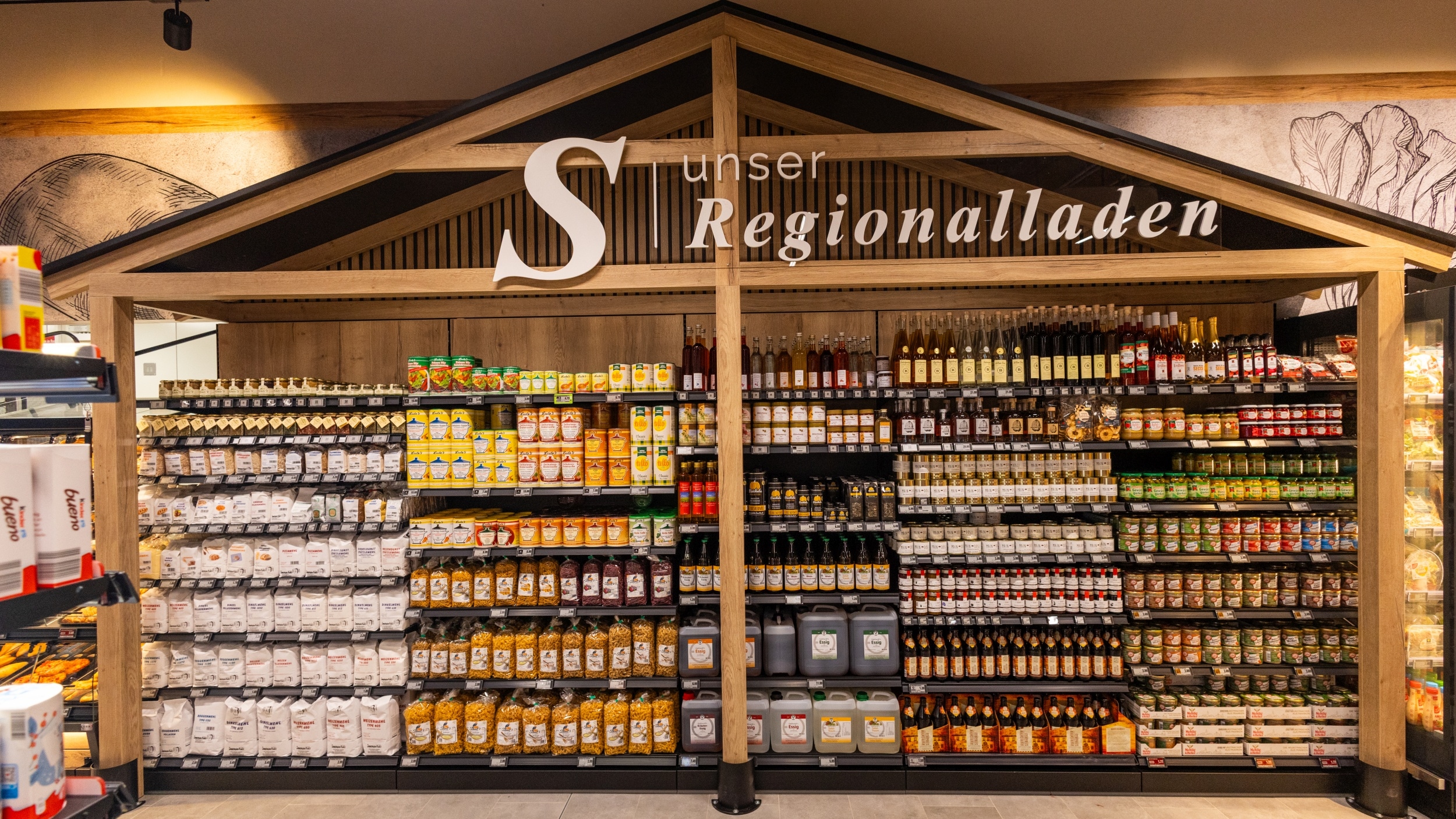 Ansicht des Bereiches "Unser Regionalladen" mit verschiedenen Produkten regionaler Anbieter