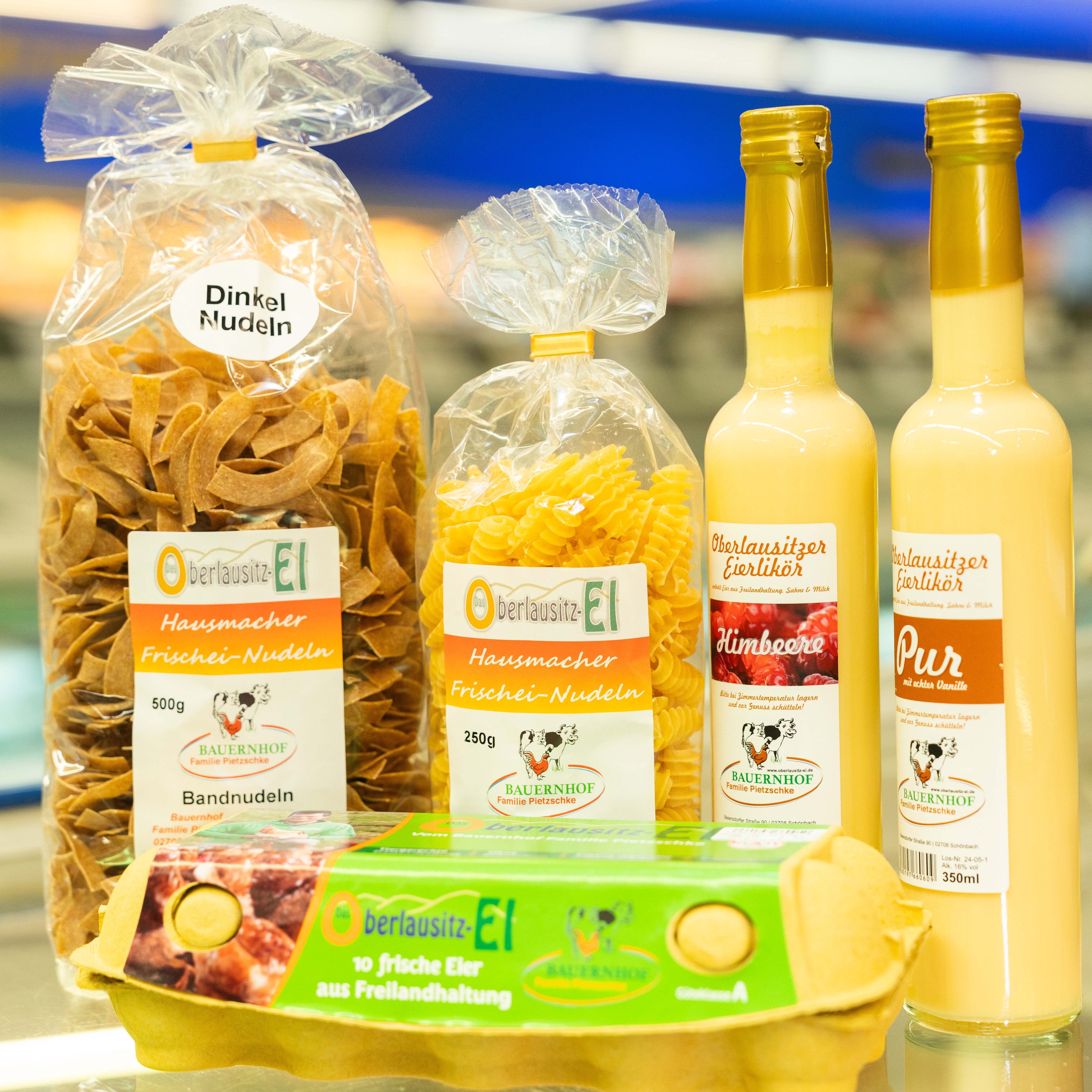 Nudeln, Eier und Eierlikör von Oberlausitz Ei.