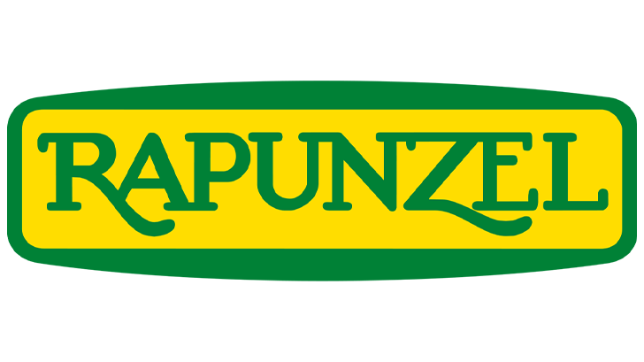 Logo von Rapunzel in gelb und grün.