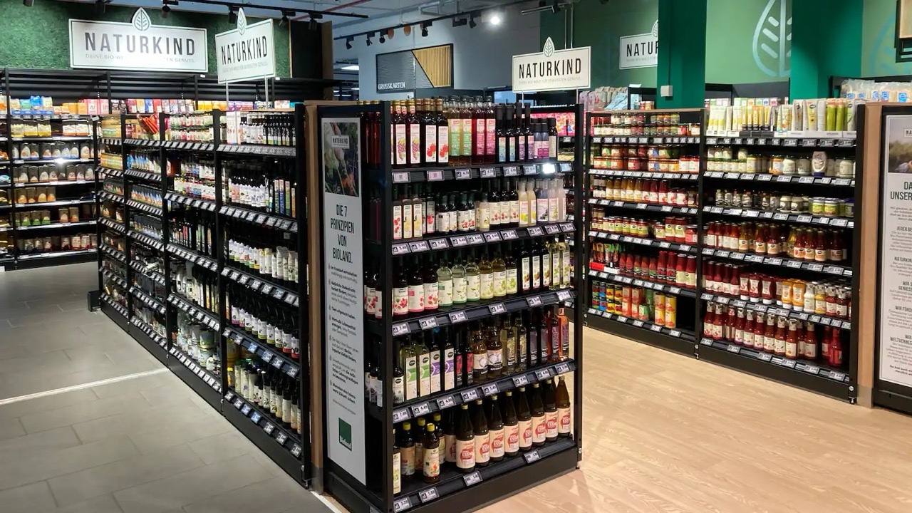 Naturkind-Abteilung in einem Supermarkt .