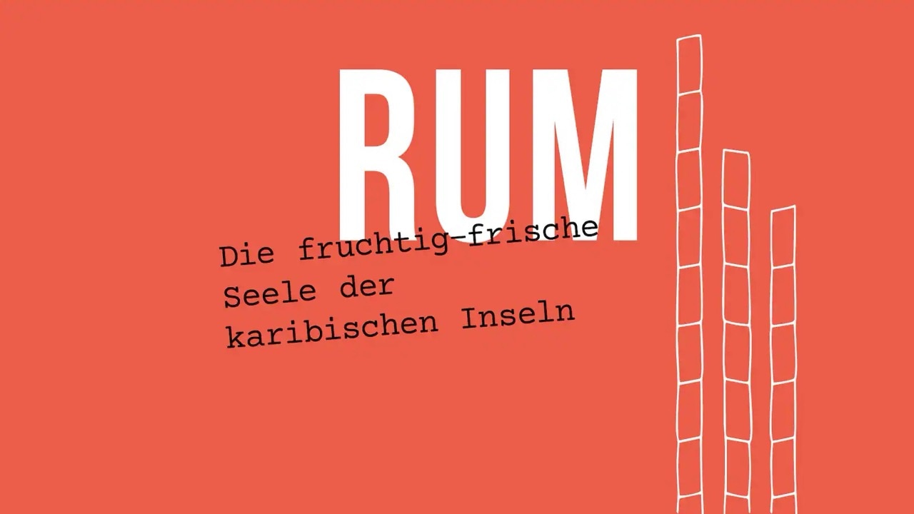 Textgrafik: Rum. Die fruchtig-frische Seele der karibischen Inseln.