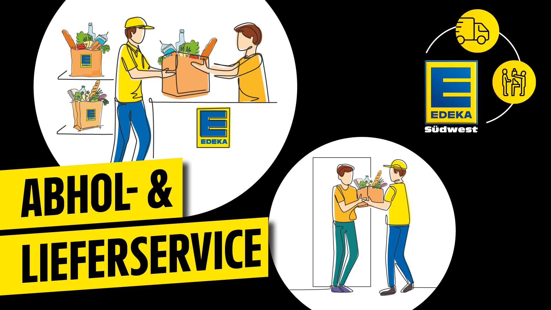 EDEKA Südwest bietet einen Abhol- und Lieferservice für online bestellte Einkäufe an.