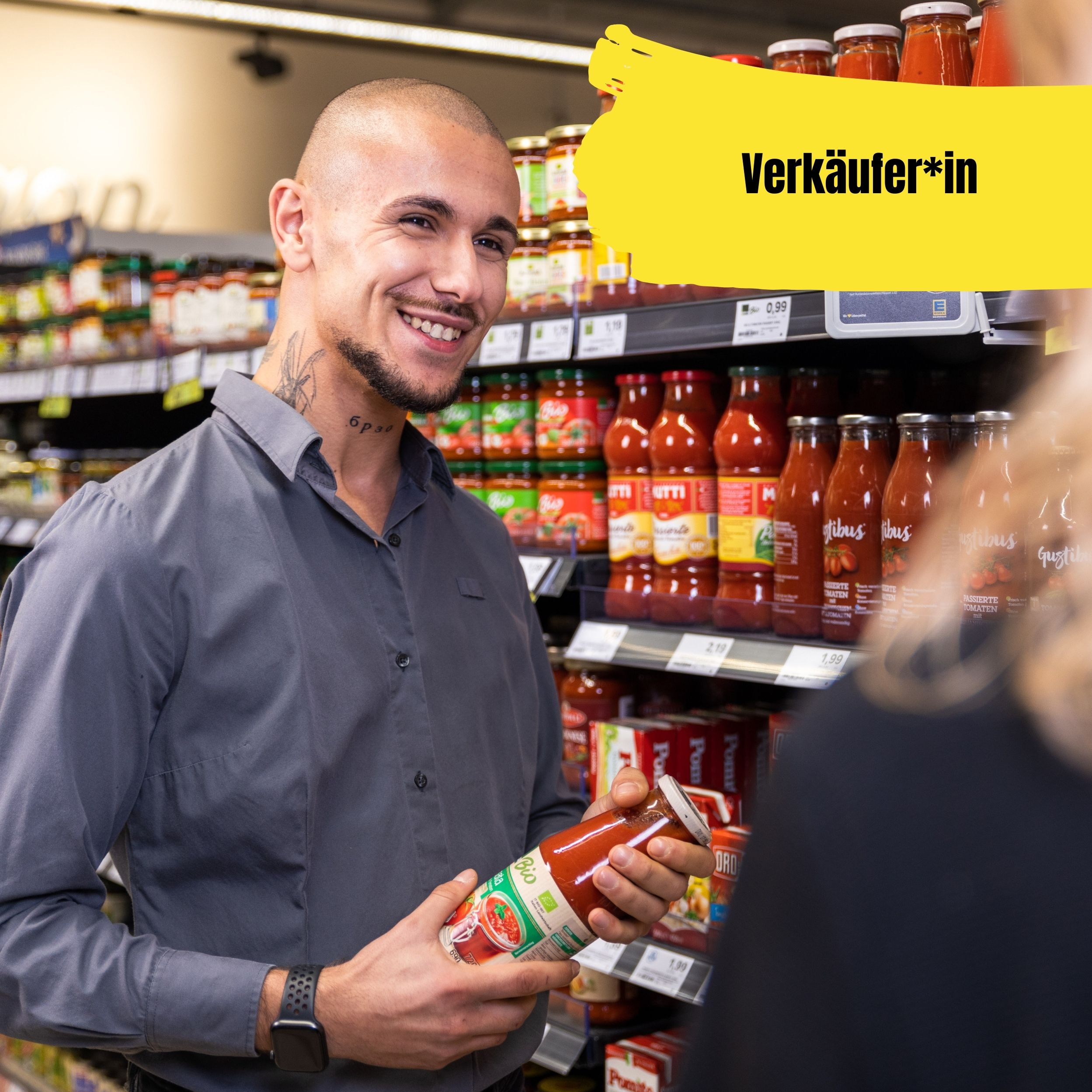 EDEKA bietet die Möglichkeit als Verkäufer*in zu arbeiten.