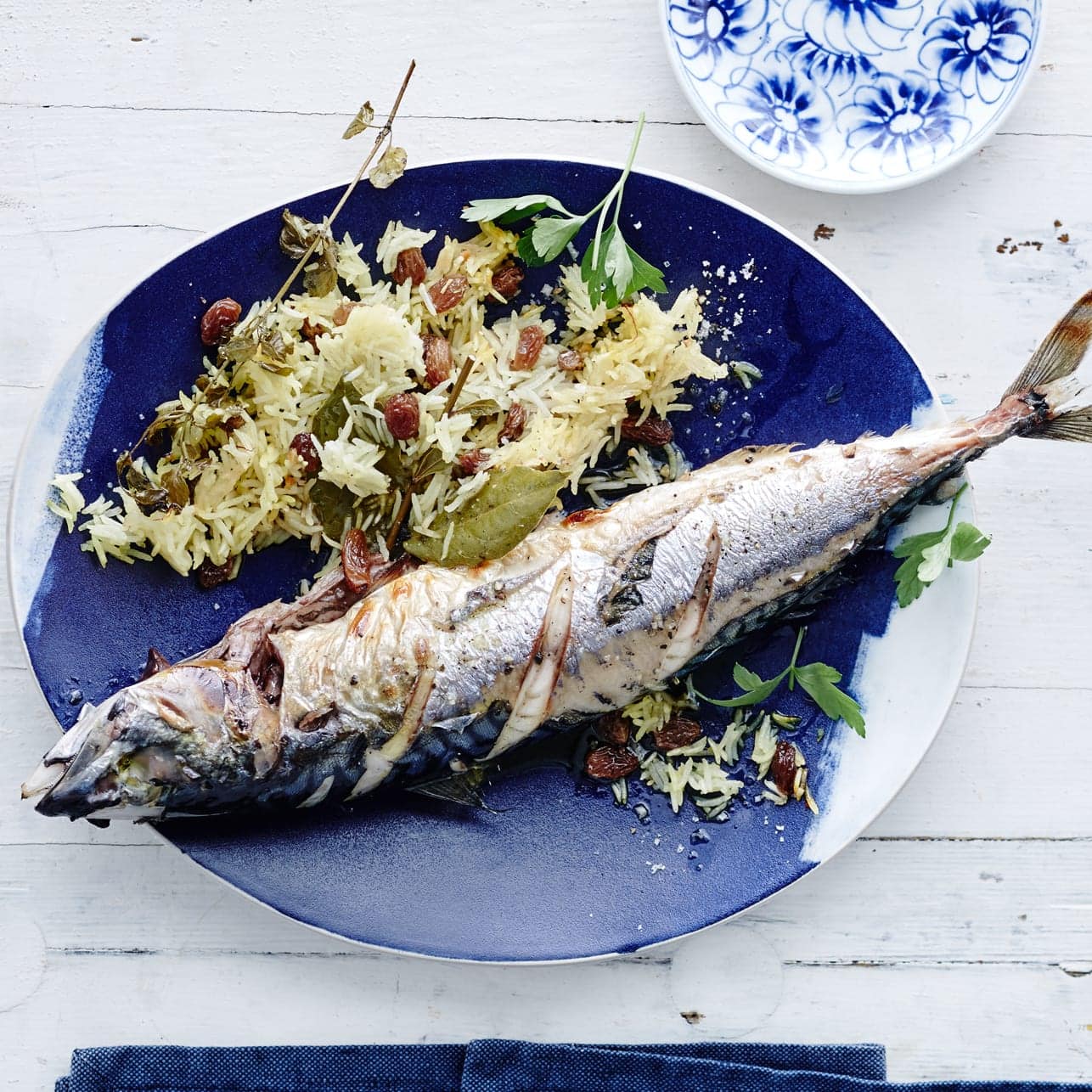 Sie suchen ein Rezept für Makrelen? Probieren Sie unsere gebratenen Fisch in einer feinen Soße aus Rote-Bete, Ingwer, Koriander- und Fenchelsamen. Dazu reichen Sie gebackenen Basmati-Rosinen-Reis.