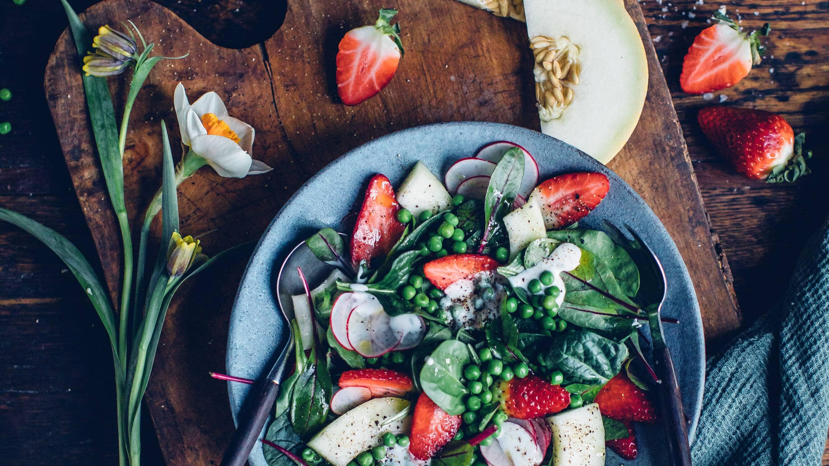 Sommersalat mit Melone Sommersalat mit Melone