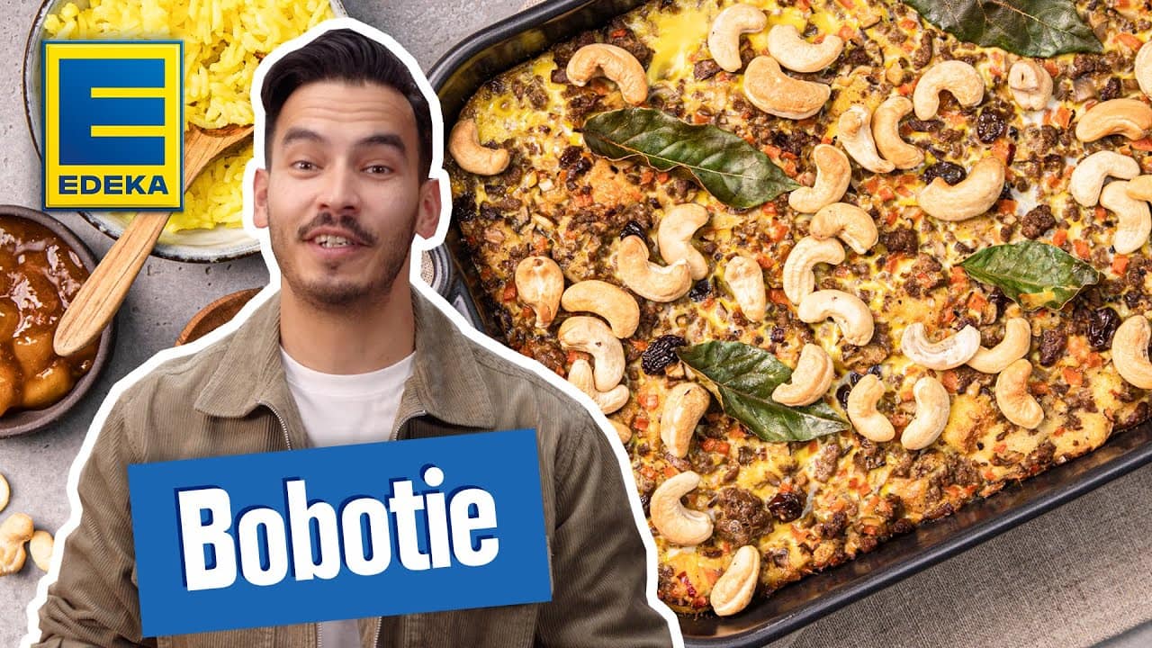 Bobotie Rezept YouTube Platzhalterbild für ein Video mit dem Titel 'Bobotie Rezept'.