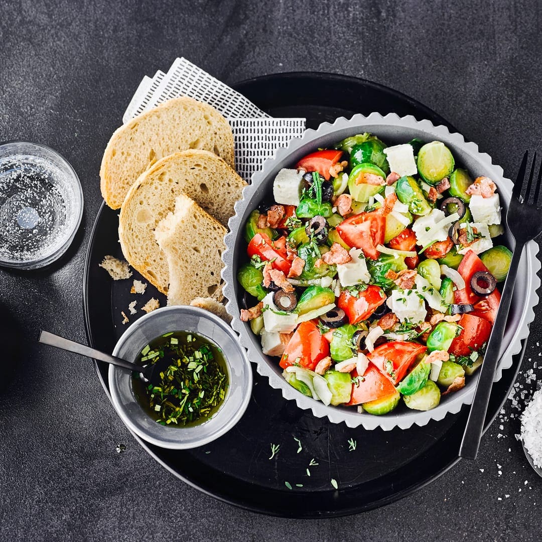 Rosenkohlsalat mit Feta