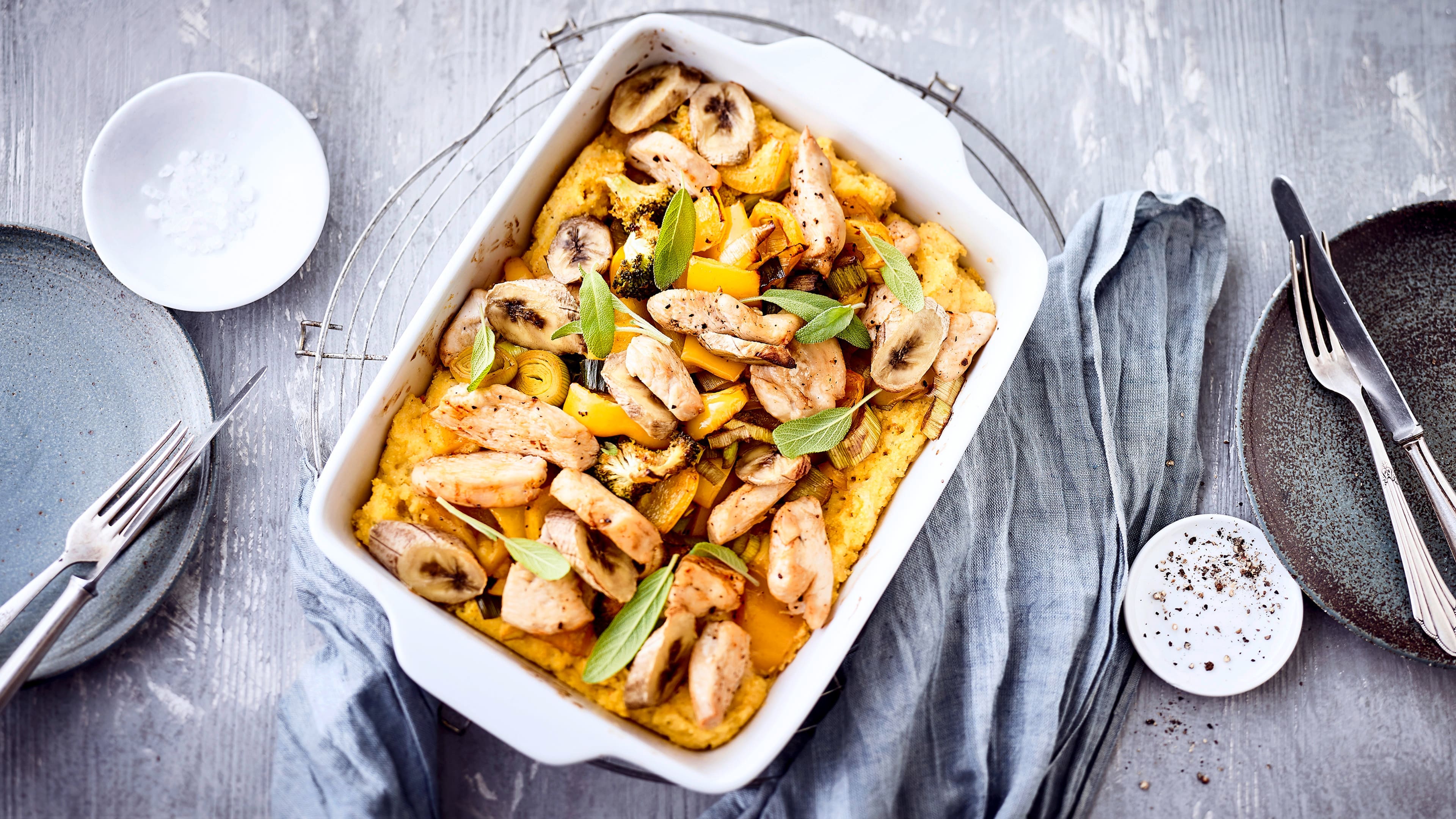 Gemüseauflauf mit Hühnchen Gemüseauflauf mit Hühnchen
