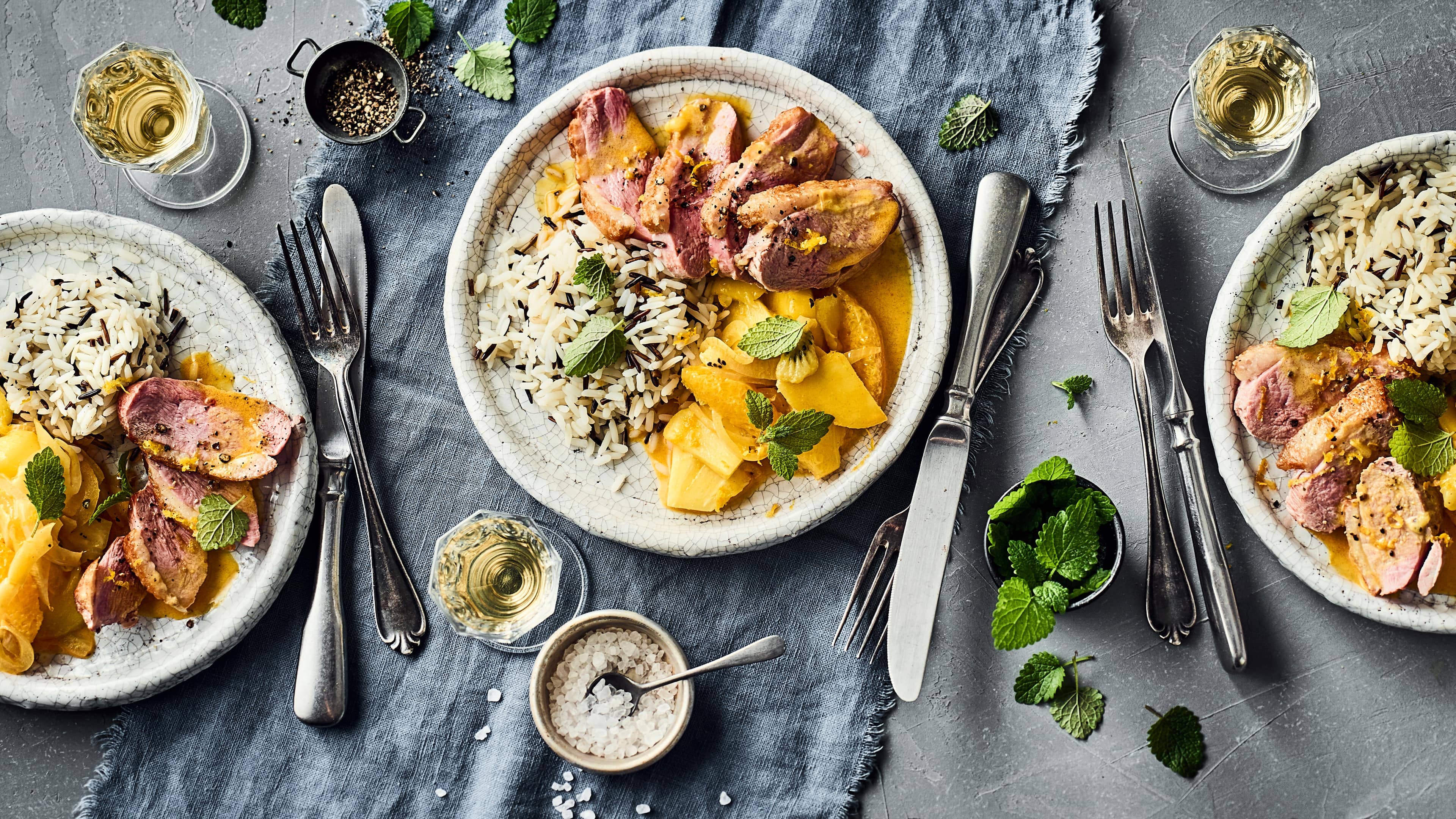 Ente mit Südfrüchten Ente mit Südfrüchten