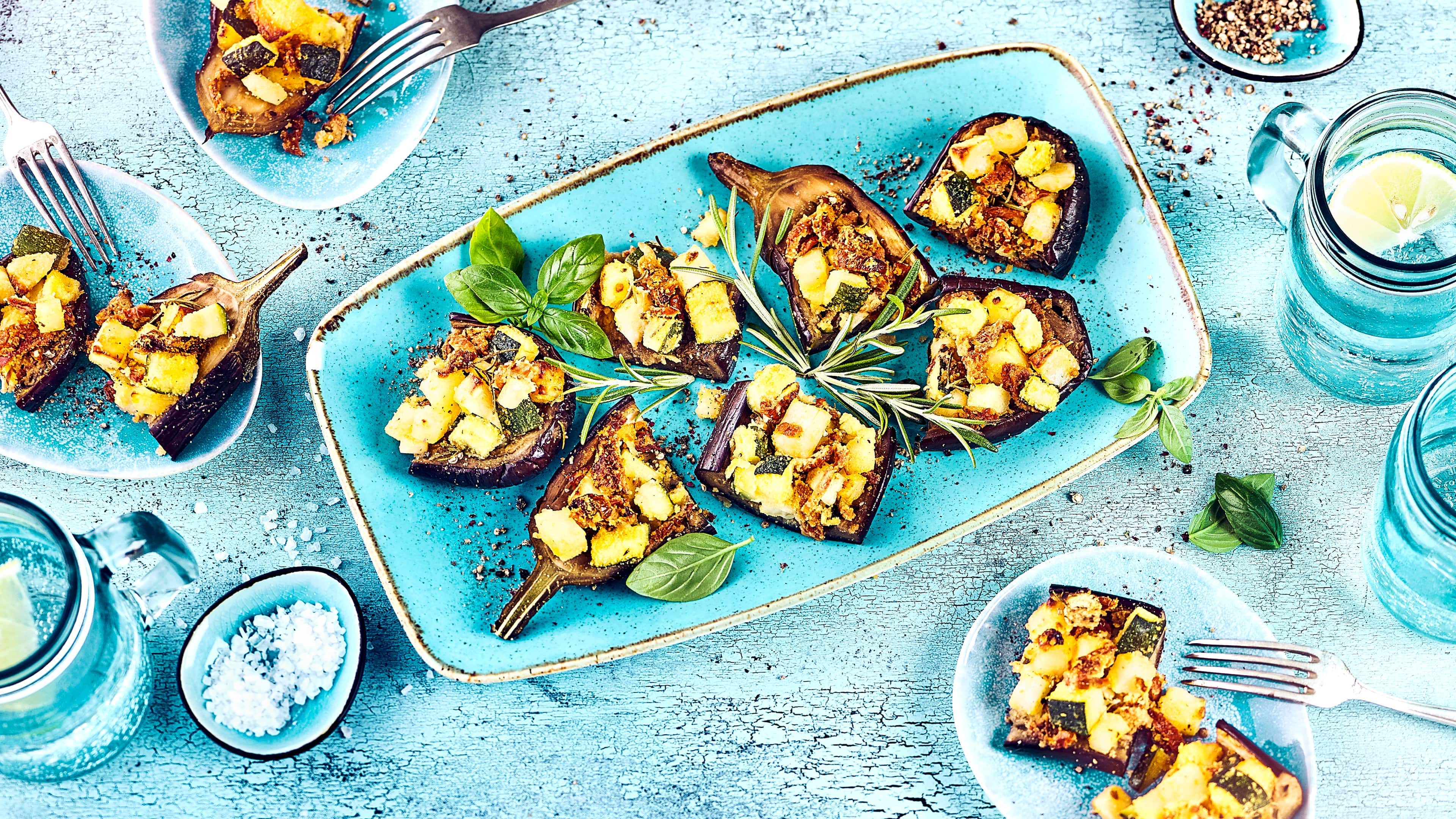 Auberginen mit Halloumi Auberginen mit Halloumi