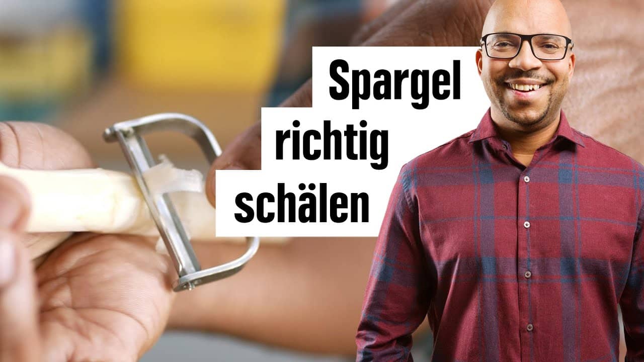YouTube Platzhalterbild für ein Video mit dem Titel 'Spargel schälen'.