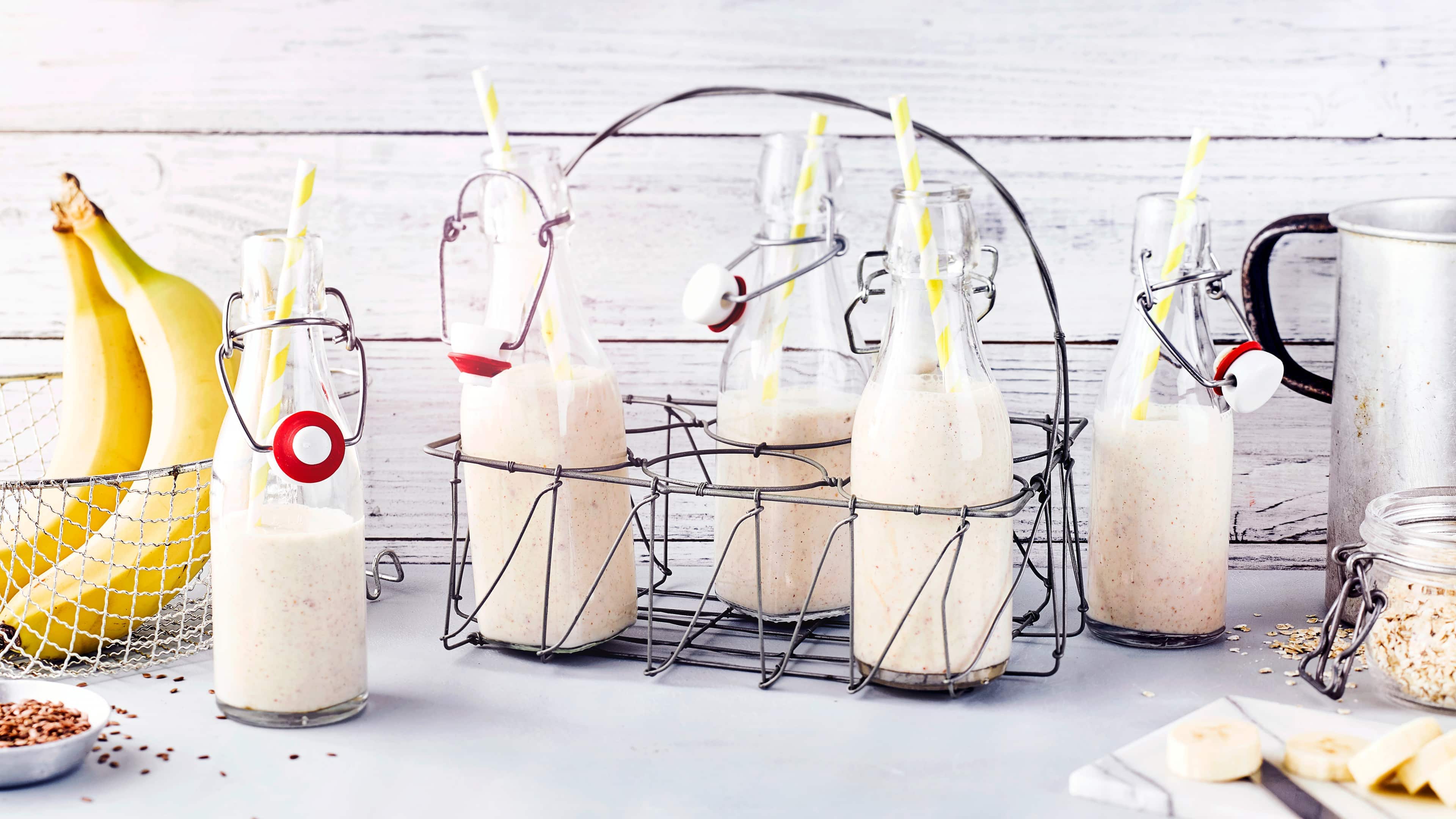 Bananen-Haferflocken-Eiweißdrink Bananen-Haferflocken-Eiweißdrink